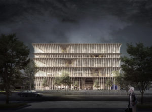 spatial practice architecture office Los Angeles Hong Kong varna public library varna bulgaria main entry night render